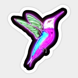 Neon hummingbird Sticker